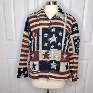 Coldwater Creek Americana Tapestry Jacket Large